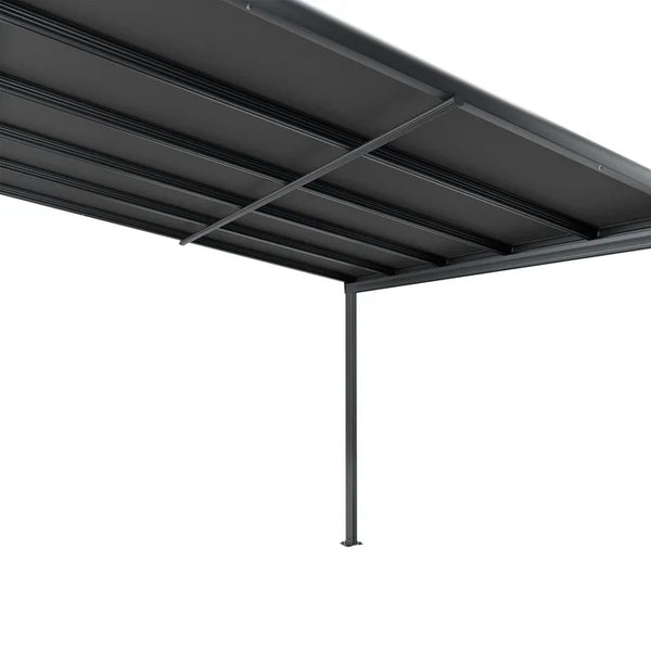 Aluminium Terrassendach Borneo 3x3m mit Doppelsteg-Platten in dunkelgrau