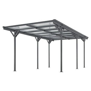 Carport mit Flachdach 5 x 3 m in Dunkelgrau