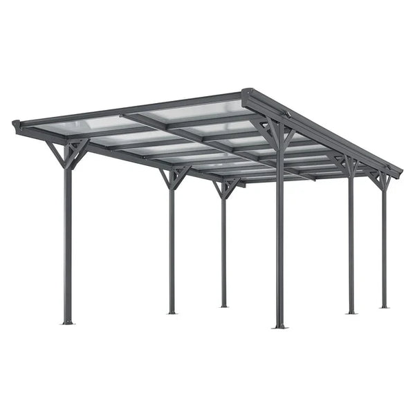 Carport mit Flachdach 5 x 3 m in Dunkelgrau