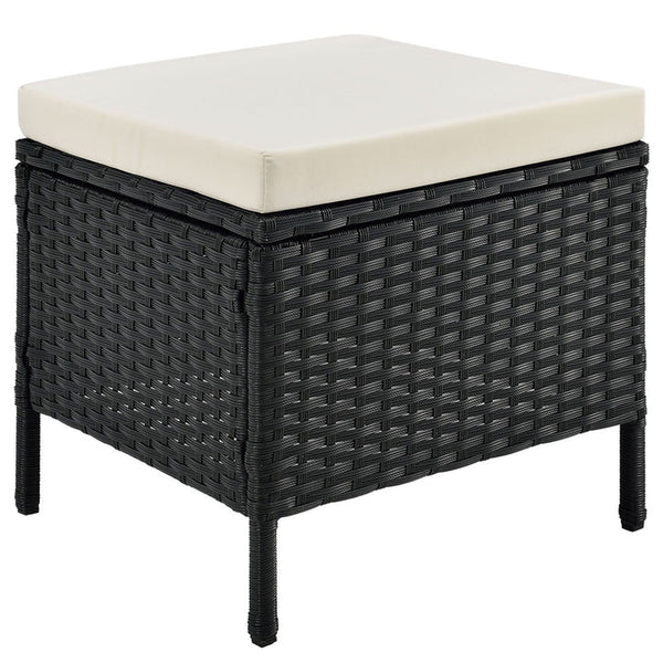 Polyrattan Lounge Manacor Gartenmöbel-Set Schwarz/Creme