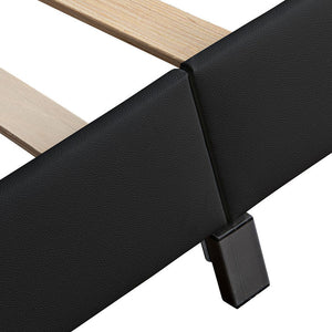 LED Polsterbett Paris mit Lattenrost 160x200 cm - schwarz