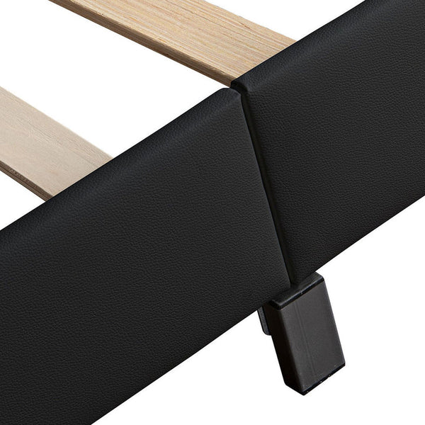 LED Polsterbett Paris mit Lattenrost 160x200 cm - schwarz