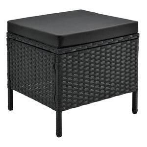 Polyrattan Lounge Manacor Gartenmöbel-Set Schwarz/Grau