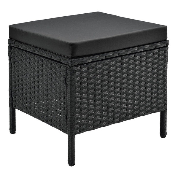 Polyrattan Lounge Manacor Gartenmöbel-Set Schwarz/Grau