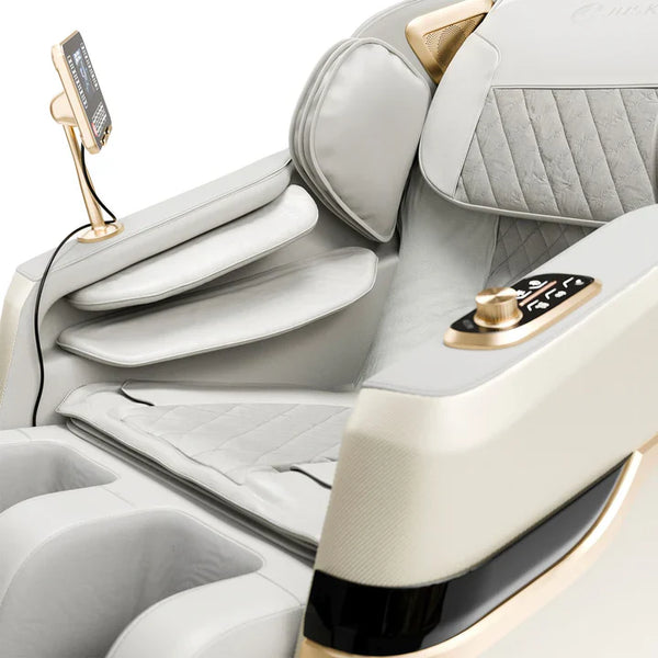 Massagesessel Naxos Bluetooth & Heizung Weiss Hellgrau