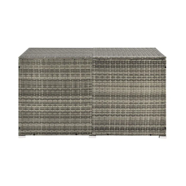 Polyrattan Auflagenbox Ikaria grau mit Deckel 950 Liter