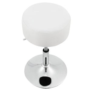 Schminktisch-Hocker Höhenverstellbar Tonia Weiss-Silber