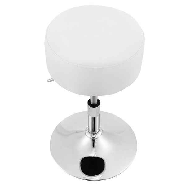 Schminktisch-Hocker Höhenverstellbar Tonia Weiss-Silber