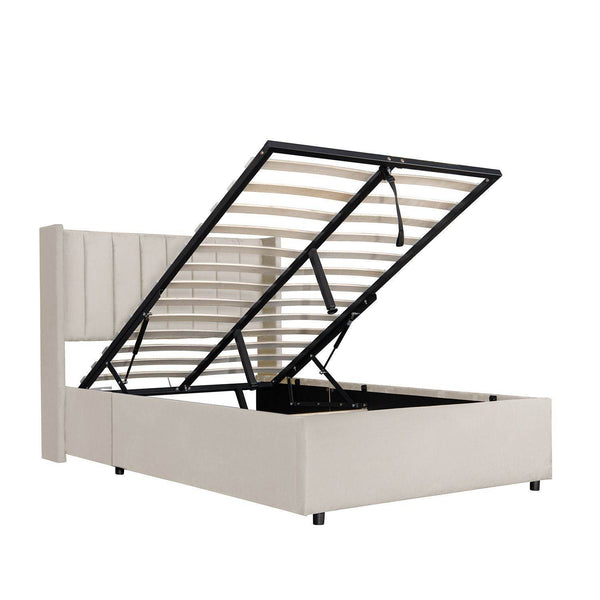 Polsterbett Savona 140x200 cm aus Samt Beige