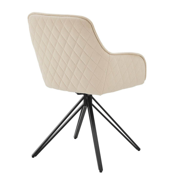 Esszimmerstuhl Drehstuhl Clyde mit Armlehne Samt Beige