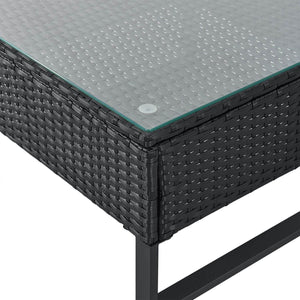 Modulare Polyrattan Lounge Santorini Schwarz