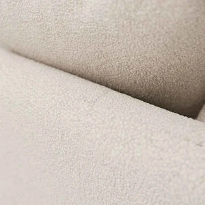 Sofa Tirano mit Ottomane & Dekokissen aus Boucléstoff Creme Links