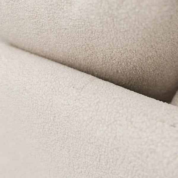 Sofa Tirano mit Ottomane & Dekokissen aus Boucléstoff Creme Links