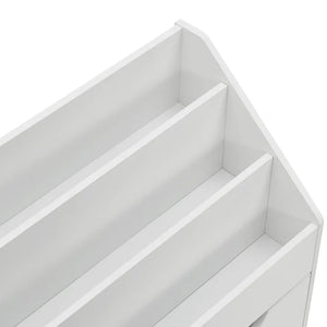 Kinder Bücherregal Weiss aus Holz 3 Fächer + 1 Kiste