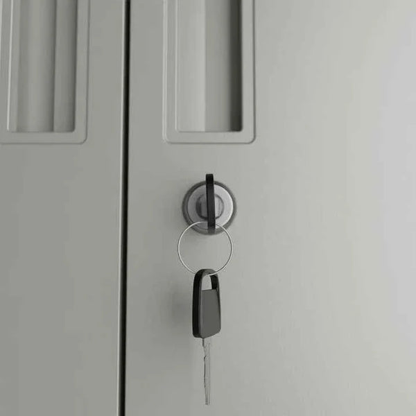Aktenschrank Büroschrank aus Metall Hellgrau