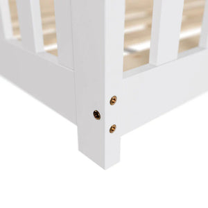 Kinderbett Naya 140x200 cm mit Lattenrost & Rausfallschutz - Weiss