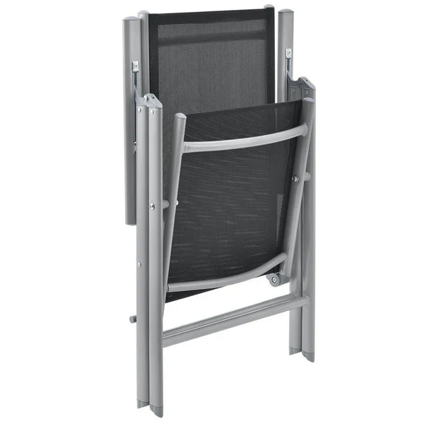Aluminium Gartengarnitur Milano 9-teilig mit Tisch und 8 Stühlen silbergrau