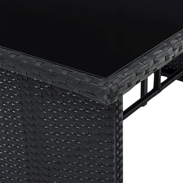 Polyrattan Lounge Manacor Gartenmöbel-Set Schwarz/Creme