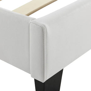 LED Polsterbett Paris 140 x 200 cm mit Lattenrost weiss