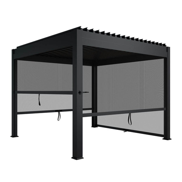 Pergola Lamellendach Tahiti 3x3 m mit verstellbaren Lamellen Anthrazit