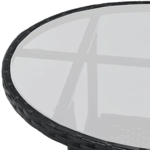 3-tlg Polyrattan Sitzgarnitur Balkon Set Bayamo schwarz / grau