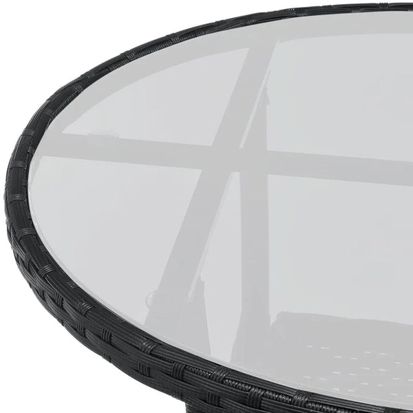 3-tlg Polyrattan Sitzgarnitur Balkon Set Bayamo schwarz / grau