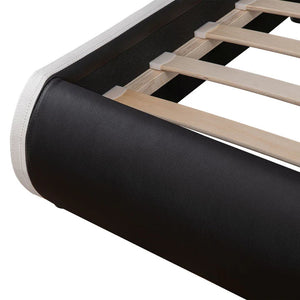 LED Polsterbett Sevilla 180x200 cm mit Lattenrost schwarz