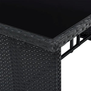 Polyrattan Lounge Manacor Gartenmöbel-Set Schwarz/Grau