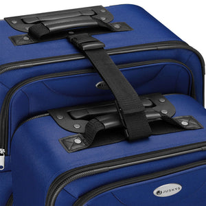 Trolley Kofferset Athen - Blau 5-teiliges Set mit 2 Trolleys, Umhänge- und 2 Kosmetiktaschen