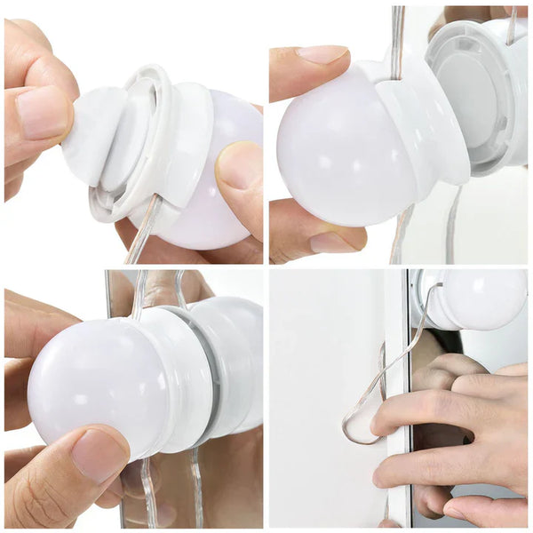 Schminktisch Bella mit LED Beleuchtung Frisiertisch mit Spiegel und viel Stauraum Weiss