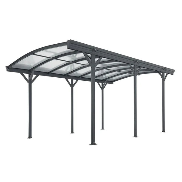 Carport mit Bogendach Stellplatz 5 x 3 m in Dunkelgrau