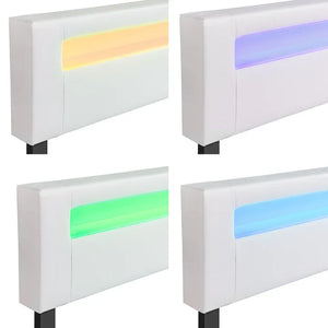 LED Polsterbett Paris 180x200 cm mit Lattenrost Weiss