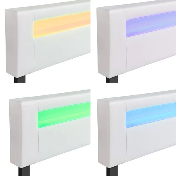LED Polsterbett Paris 180x200 cm mit Lattenrost Weiss