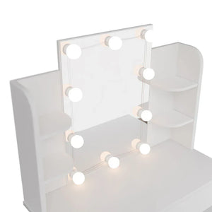 Schminktisch Zoey Weiss mit LED-Beleuchtung