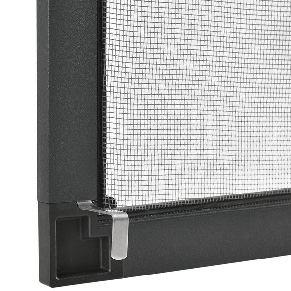 Fliegengitter 110x130 cm für Fenster Grau