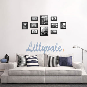 Set di cornici per foto, decorazione da parete, legno decorativo, nero