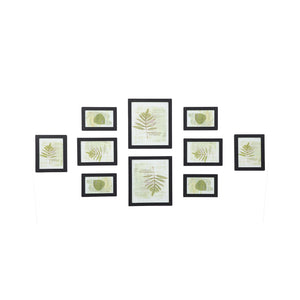 Set di cornici per foto, decorazione da parete, legno decorativo, nero