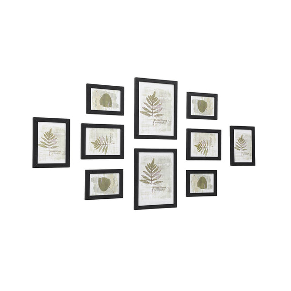 Set di cornici per foto, decorazione da parete, legno decorativo, nero