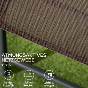 Bistro Set Gartenmöbel klappbar wetterfest 3-teilig Metall braun