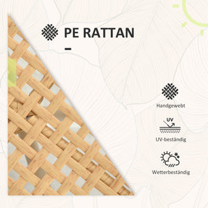 Bistro-Set Gartenmöbel Sitzgruppe Rattan 3-teilig gelb creme