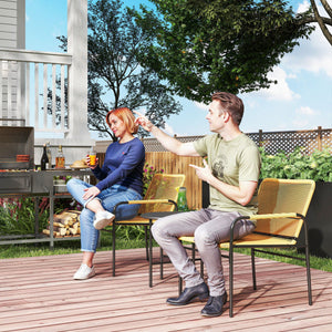 Bistroset Sitzgruppe Rattan für Garten Balkon 3-teilig gelb