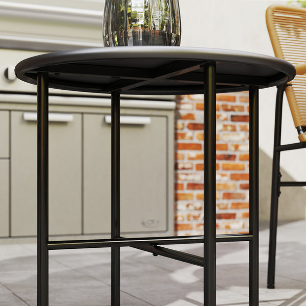 Bistroset Sitzgruppe Rattan für Garten Balkon 3-teilig gelb