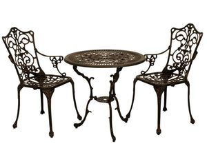 Bistroset LUGANO 3-teilig, Aluguss bronze antik