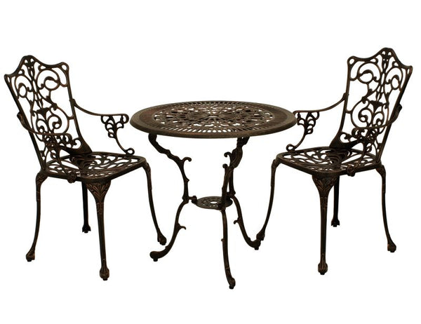 Bistroset LUGANO 3-teilig, Aluguss bronze antik