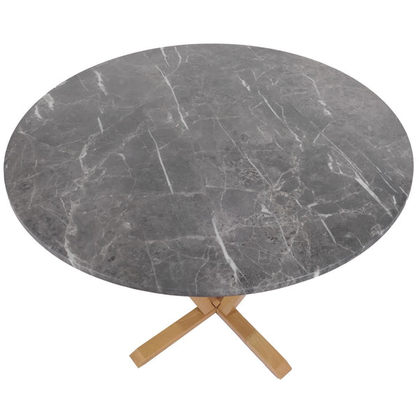 Bistrotisch Esstisch Massivholz HPL Laminat Ø92cm Marmoroptik