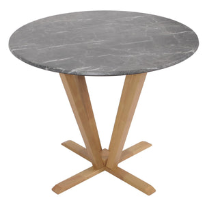 Bistrotisch Esstisch Massivholz HPL Laminat Ø92cm Marmoroptik