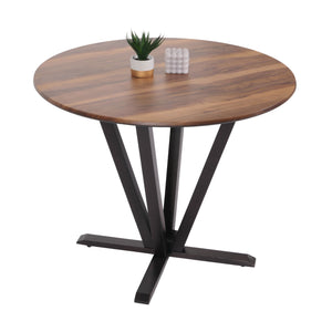 Bistrotisch Esstisch Massivholz HPL Laminat Ø92cm Sheesham-Optik