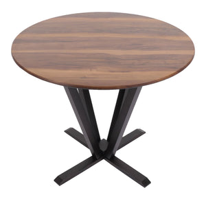 Bistrotisch Esstisch Massivholz HPL Laminat Ø92cm Sheesham-Optik