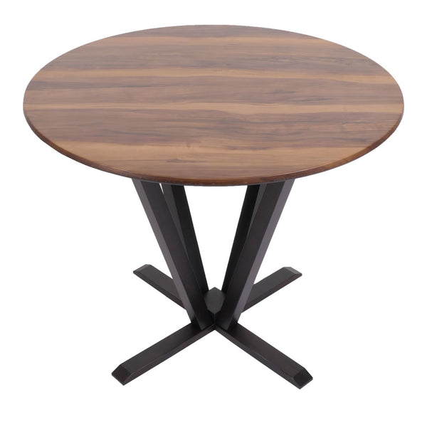 Bistrotisch Esstisch Massivholz HPL Laminat Ø92cm Sheesham-Optik