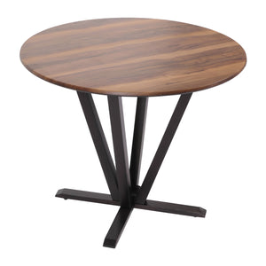 Bistrotisch Esstisch Massivholz HPL Laminat Ø92cm Sheesham-Optik